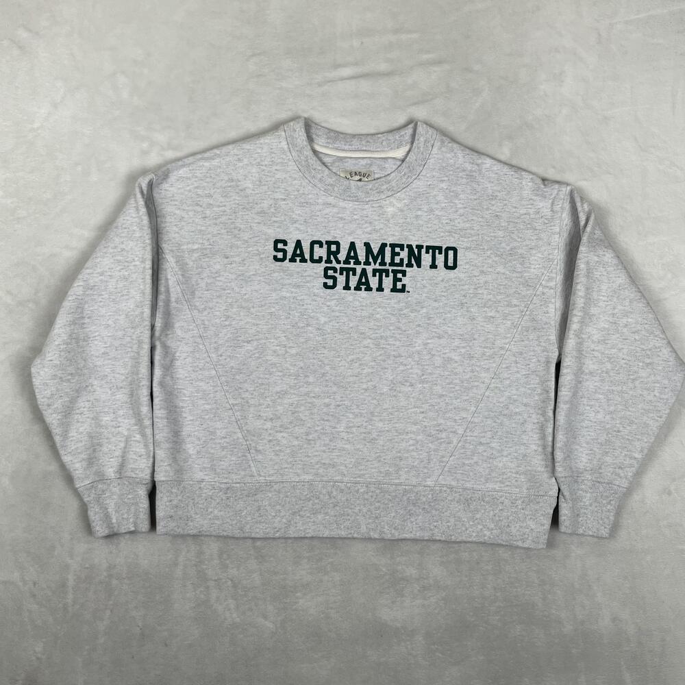 Sacramento State Hornets Sweatshirt Womens Small Gray College Crewneck Retro